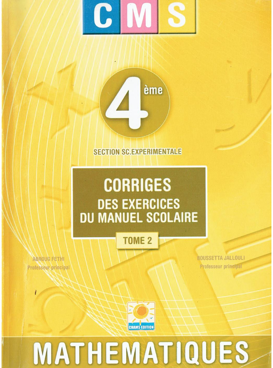 Corrigé Manuel Scolaire Math bac sc exp t1